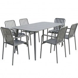 Garden Dining Set Heven Vista (Set 7Pcs) 200-001618 150x80x72cm Anthracite ANTHRACITE