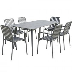 Garden Dining Set Heven Vista (Set 7Pcs) 200-001618 150x80x72cm Anthracite
