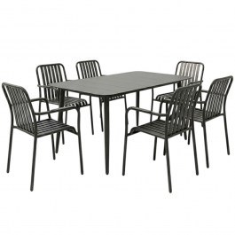 Garden Dining Set Heven Vista (Set 7Pcs) 200-001600 120x70x72cm Black BLACK