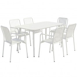 Garden Dining Set Heven Vista (Set 7Pcs) 200-001606 120x70x72cm White WHITE