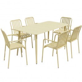 Garden Dining Set Heven Vista (Set 7Pcs) 200-001610 120x70x72cm Champagne CHAMPAGNE