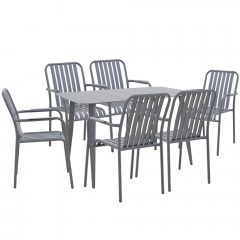 Garden Dining Set Heven Vista (Set 7Pcs) 200-001616 120x70x72cm Anthracite