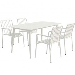 Τραπεζαρία Κήπου Heven Vista (Σετ 5Τμχ) 200-001607 150x80x72cm White WHITE