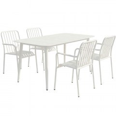 Τραπεζαρία Κήπου Heven Vista (Σετ 5Τμχ) 200-001607 150x80x72cm White