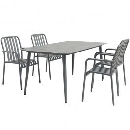 Τραπεζαρία Κήπου Heven Vista (Σετ 5Τμχ) 200-001617 150x80x72cm Anthracite ANTHRACITE