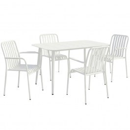 Τραπεζαρία Κήπου Heven Vista (Σετ 5Τμχ) 200-001605 120x70x72cm White WHITE