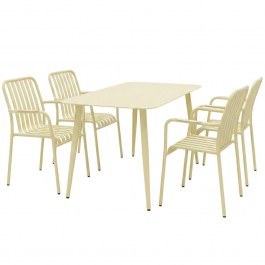 Τραπεζαρία Κήπου Heven Vista (Σετ 5Τμχ) 200-001611 120x70x72cm Champagne CHAMPAGNE