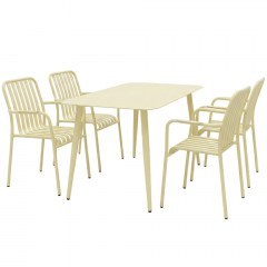 Τραπεζαρία Κήπου Heven Vista (Σετ 5Τμχ) 200-001611 120x70x72cm Champagne