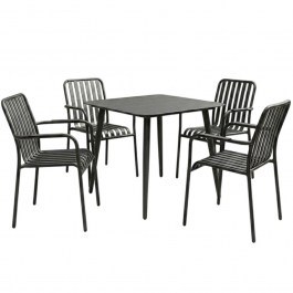 Τραπεζαρία Κήπου Heven Vista (Σετ 5Τμχ) 200-001598 80x80x72cm Black BLACK