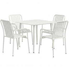Τραπεζαρία Κήπου Heven Vista (Σετ 5Τμχ) 200-001604 80x80x72cm White WHITE