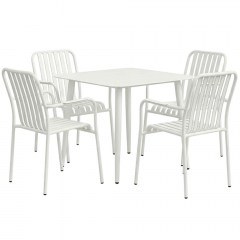 Τραπεζαρία Κήπου Heven Vista (Σετ 5Τμχ) 200-001604 80x80x72cm White