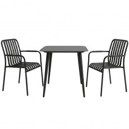 Τραπεζαρία Κήπου Heven Vista (Σετ 3Τμχ) 200-001597 80x80x72cm Black BLACK