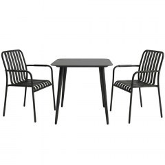Τραπεζαρία Κήπου Heven Vista (Σετ 3Τμχ) 200-001597 80x80x72cm Black
