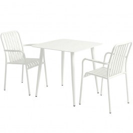 Τραπεζαρία Κήπου Heven Vista (Σετ 3Τμχ) 200-001603 80x80x72cm White WHITE