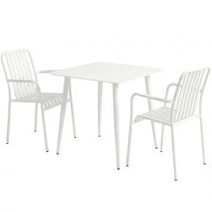 Τραπεζαρία Κήπου Heven Vista (Σετ 3Τμχ) 200-001603 80x80x72cm White