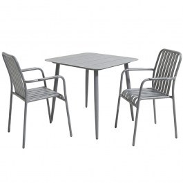 Τραπεζαρία Κήπου Heven Vista (Σετ 3Τμχ) 200-001613 80x80x72cm Anthracite ANTHRACITE