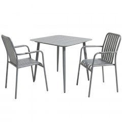 Τραπεζαρία Κήπου Heven Vista (Σετ 3Τμχ) 200-001613 80x80x72cm Anthracite