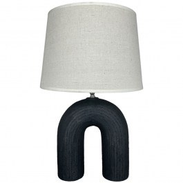 Table Lamp Archo 387-000008 D30x45cm 1xΕ27 60W Black-Beige Inart BLACK-BEIGE