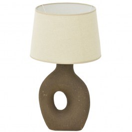 Table Lamp Ovola 387-000006 D30x52cm 1xΕ27 60W Antique Grey-Beige Inart GREY-BEIGE