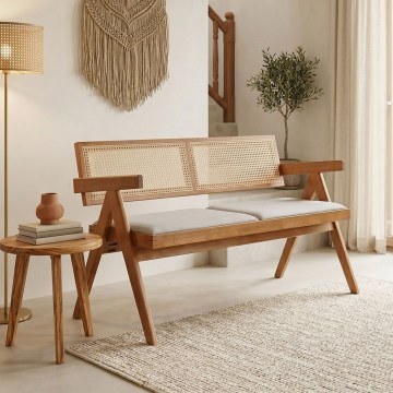 Sofa Winslow 247-000023 130x60x77,5cm Light Grey-Walnut