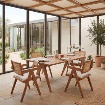 Dinning Set Winslow Ι (Set 5Pcs) 247-000013 160x85x75cm Light Walnut