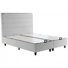 Bed With Storage Space Linteda (For Mattress 160x200cm) 424-000012 160x206x117cm Grey