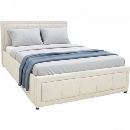 Bed With Storage Space Huga (For Mattress 120x200cm) 388-000011 127x216x85cm Beige BEIGE