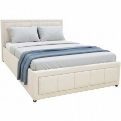 Bed With Storage Space Huga (For Mattress 120x200cm) 388-000011 127x216x85cm Beige