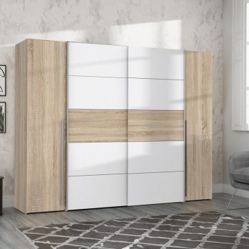Four-Leaf Wardrobe Verzo 318-000006 270,5x61,5x210,5cm Oak-White