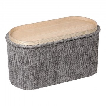 Stool With Storage Space Trebia 257-000051 76x38x38cm Grey
