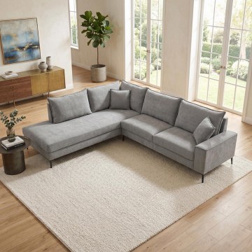 Corner Sofa (Right Corner) Zenqua 074-000115 291x233x90cm Grey