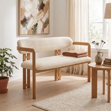 Two-Seater Sofa Berdona 029-000460 120x47x78cm Natural-Beige