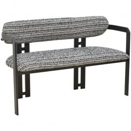 Two-Seater Sofa Berdona 029-000459 120x47x78cm Black-White BLACK-WHITE