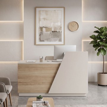Reception Desk Kalu 367-000038 160x60x105cm Oak-Beige