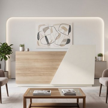 Reception Desk Kalu 367-000039 180x60x105cm Oak-Beige