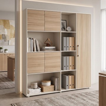 Bookcase Chidi 367-000037 160x40x200cm Oak-Beige