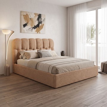 Bed Sectra Boucle (For Mattress 160x200cm) 429-000009 170x216x111cm Terracotta