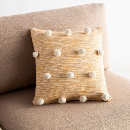 Deco Pillowcase Poms 555/10 Mustard Gofis Home MUSTARD