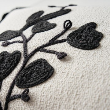 Cushion Cover Kalina 125 Ecru-Black Gofis Home