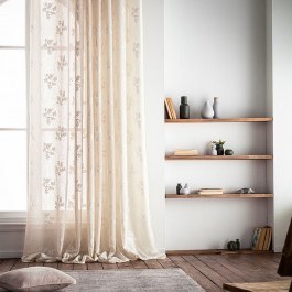 Κουρτίνα Με Σιρίτι Leaf AW24 532/06 Beige Gofis Home BEIGE
