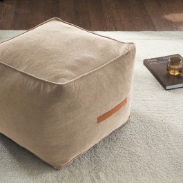 Πουφ Nadinia 137/06 40x50x50cm Canvas Beige Gofis Home BEIGE