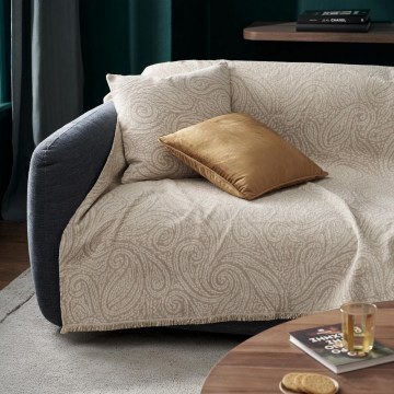 Sofa Throw Rune 448/45 Silver Beige Gofis Home