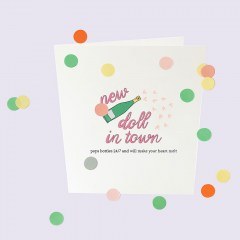 Greeting Card Confetti New Doll In Town GL-BC-12 10x9cm Multi The Gift Label