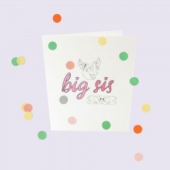 Greeting Card Confetti Big Sis GL-BC-05 10x9cm Multi The Gift Label