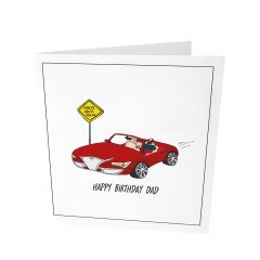 Ευχετήρια Κάρτα Γενεθλίων Happy Birthday Dad GL-GC-32 9x14,5cm White-Red The Gift Label