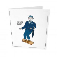 Greeting Card Awesome Grandpa GL-GC-13 9x14,5cm White-Multi The Gift Label