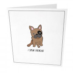 Ευχετήρια Κάρτα I Speak Frenchie GL-GC-09 9x14,5cm White-Multi The Gift Label