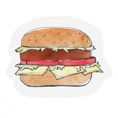 Greeting Card Hamburger - Cut - Out GL-CO-08 12x21cm Multi The Gift Label