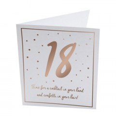 Ευχετήρια Κάρτα Γενεθλίων 18 GL-PC-37 White-Gold The Gift Label