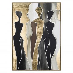 Κάδρο Σε Καμβά Human Figures XCC05007013 50x70cm Black-Gold Oriana Ferelli